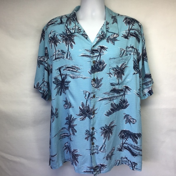 George Other - Hawaiian Camp Short Sleeve Blue Shirt 2XL